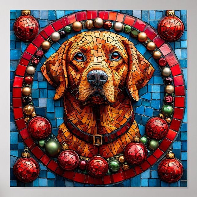 Christmas labrador dog poster (Front)