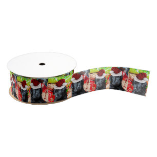 Christmas Labrador dogs Grosgrain Ribbon