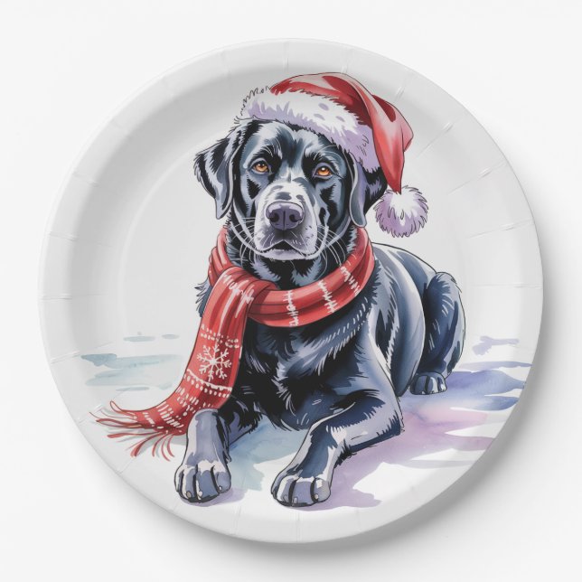  Christmas Labrador Paper Plate (Front)