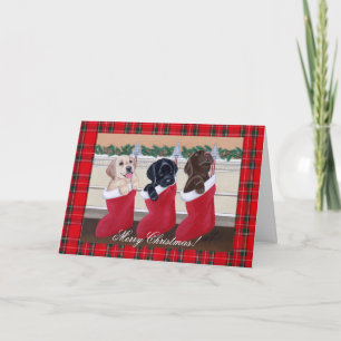 Christmas Labrador Puppies Holiday Card