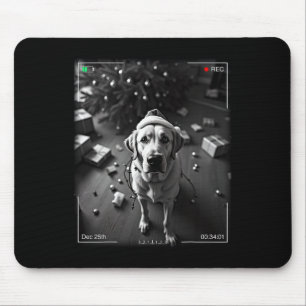 Christmas Labrador Retriever Caught On Camera Mouse Pad