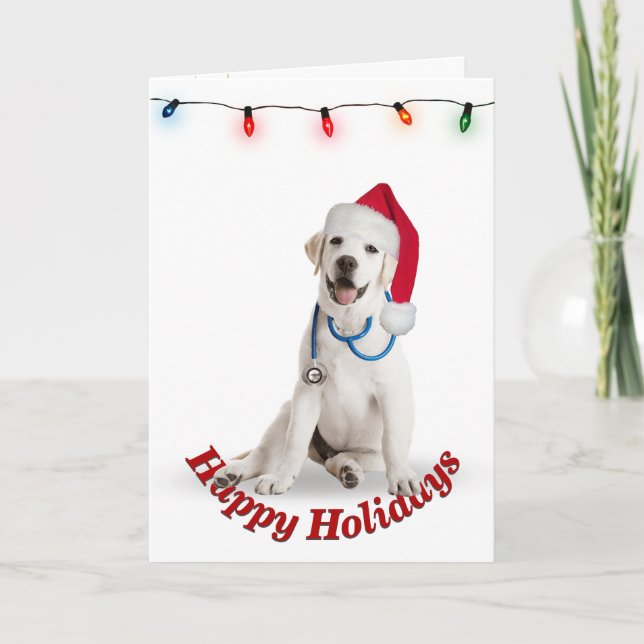 Christmas Labrador Retriever Doctor Card (Front)