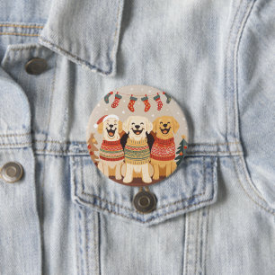 Christmas Labrador Retriever Dogs 7.5 Cm Round Badge