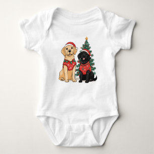 Christmas Labrador Retriever Dogs Baby Bodysuit