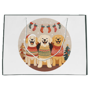 Christmas Labrador Retriever Dogs Large Gift Bag