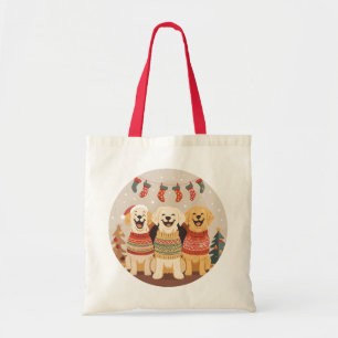 Christmas Labrador Retriever Dogs Tote Bag