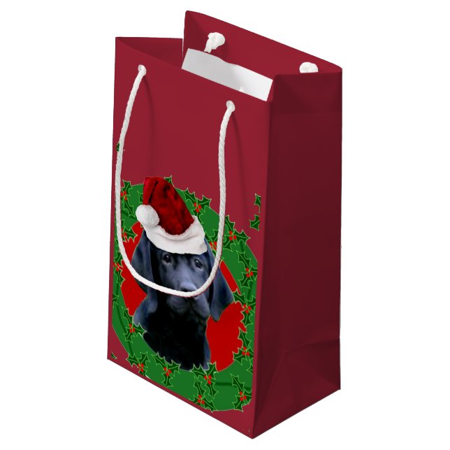 Christmas Labrador Retriever gift bag (Back Angled)