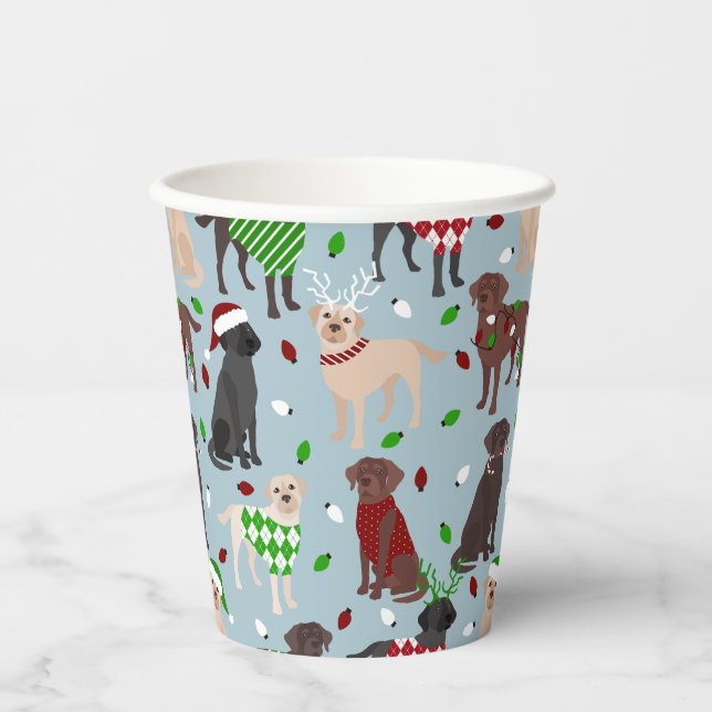 Christmas Labrador Retriever Paper Cups (Front)
