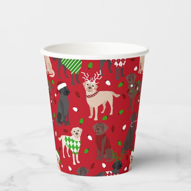 Christmas Labrador Retriever Paper Cups (Front)