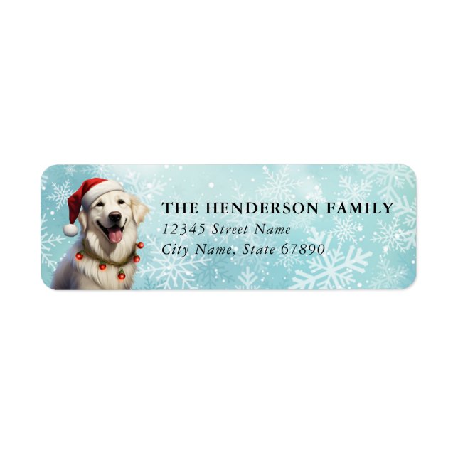 Christmas Labrador Retriever Return Address Labels (Front)