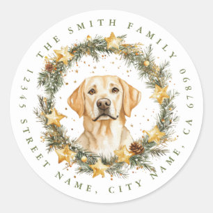 Christmas Labrador Retriever Round Stickers