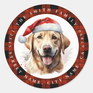 Christmas Labrador Retriever Round Stickers