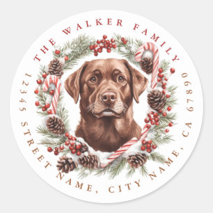 Christmas Labrador Retriever Round Stickers