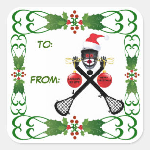 Christmas Lacrosse Gift Tag