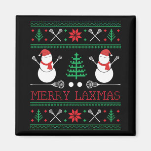 Christmas Lacrosse Lax Player Ugly Christmas Xmas  Magnet