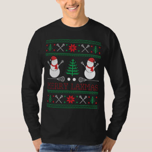 Christmas Lacrosse Lax Player Ugly Christmas Xmas T-Shirt