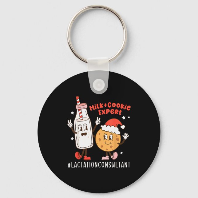 Christmas Lactation Consultant Breastfeeding Educa Key Ring (Front)