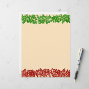 Christmas Lacy Garland Stationery Custom Letterhead