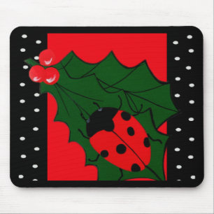 Christmas Lady-bug Mouse Pad