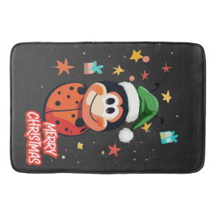 Christmas Ladybug Cheer Bath Mat