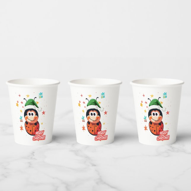 Christmas Ladybug Cheer Paper Cups (Multi)
