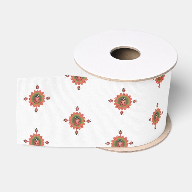 Christmas Ladybug Grosgrain Ribbon (Spool)