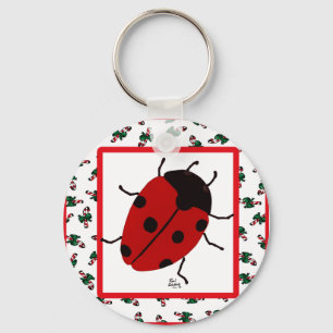 Christmas Ladybug in July Key Ring