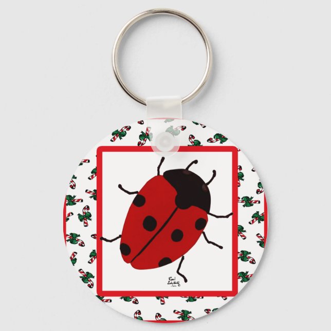 Christmas Ladybug  in July Key Ring (Front)
