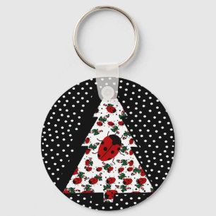 Christmas Ladybug Tree Key Ring