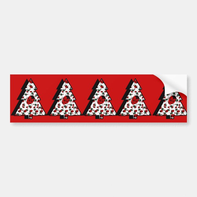 CHRISTMAS LADYBUGS BUMPER STICKER (Front)