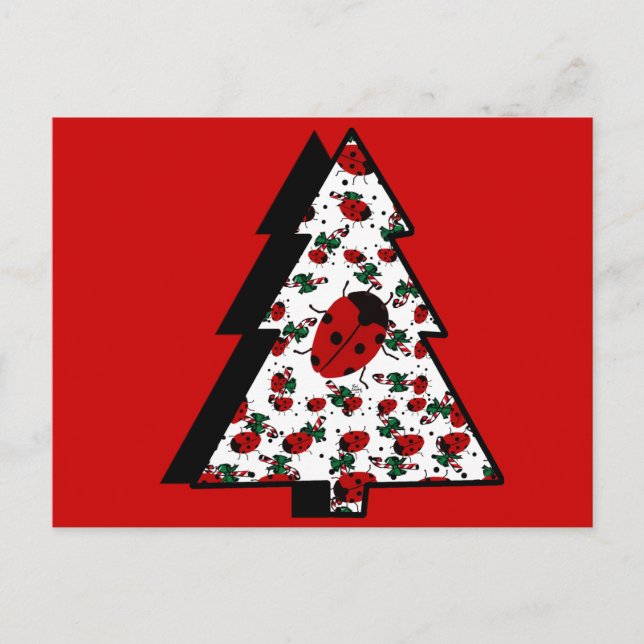 CHRISTMAS LADYBUGS HOLIDAY POSTCARD (Front)