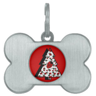 CHRISTMAS LADYBUGS PET NAME TAG