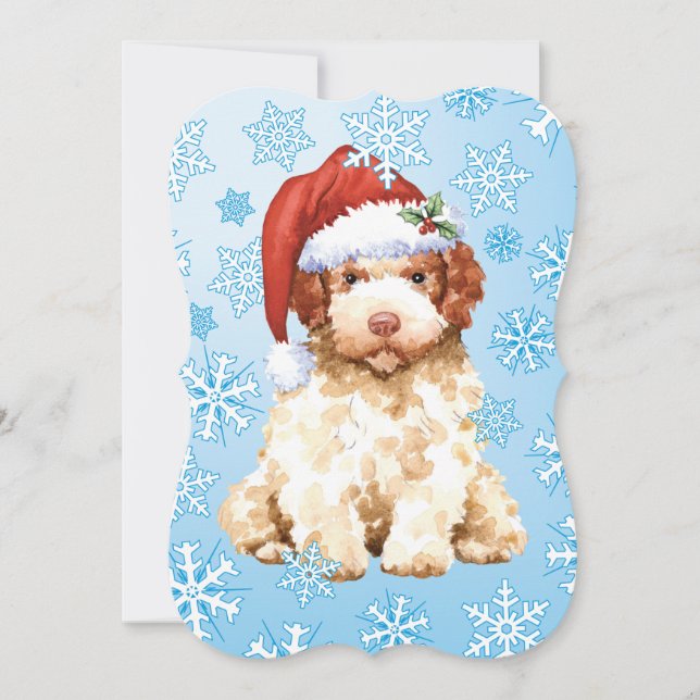 Christmas Lagotto Romagnolo Holiday Card (Front)