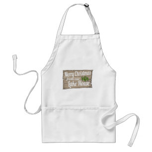 christmas lake house standard apron