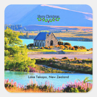 Christmas, Lake Tekapo, New Zealand Square Sticker