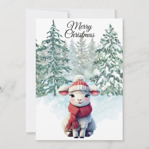 Christmas Lamb Flat Holiday Card