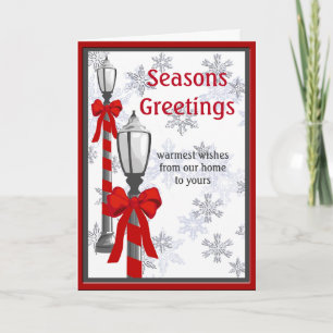 Christmas Lamp Post Seasons Greeting Card