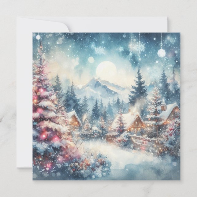 Christmas Landscape Art Greeting Card (Front)