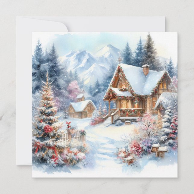 Christmas Landscape Art Greeting Card (Front)