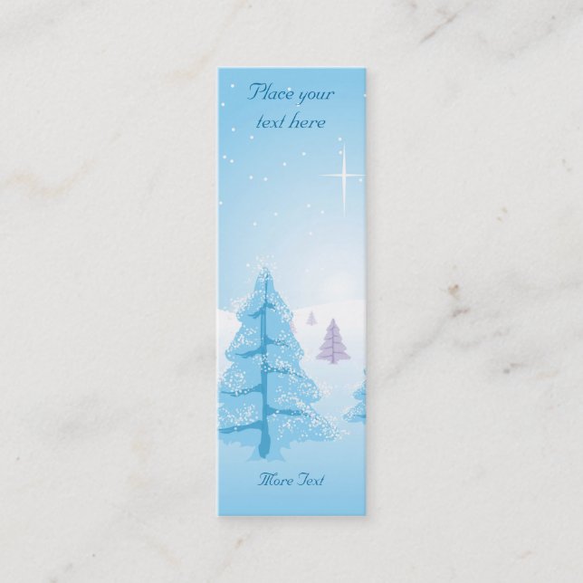 Christmas Landscape - Bookmark Mini Business Card (Front)