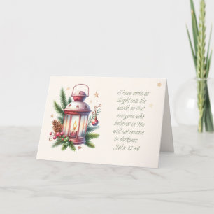 Christmas Lantern with John 12:46 Christmas Card