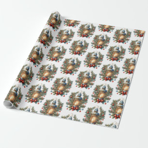 Christmas lantern wrapping paper