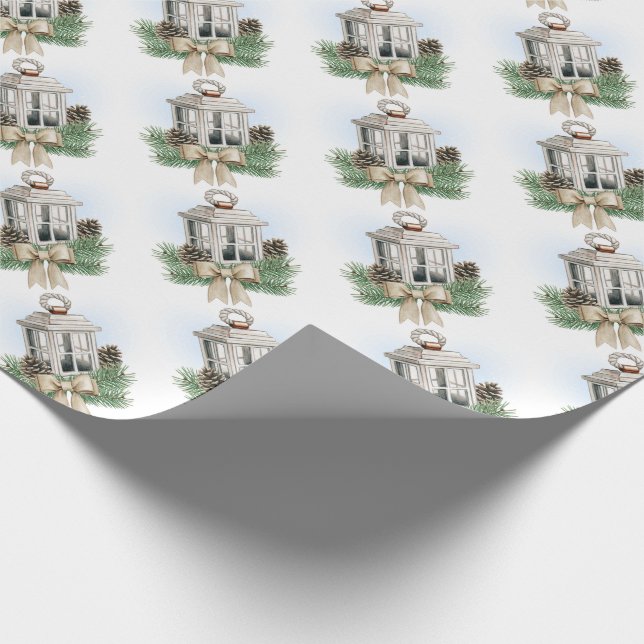 Christmas Lanterns Wrapping Paper (Corner)