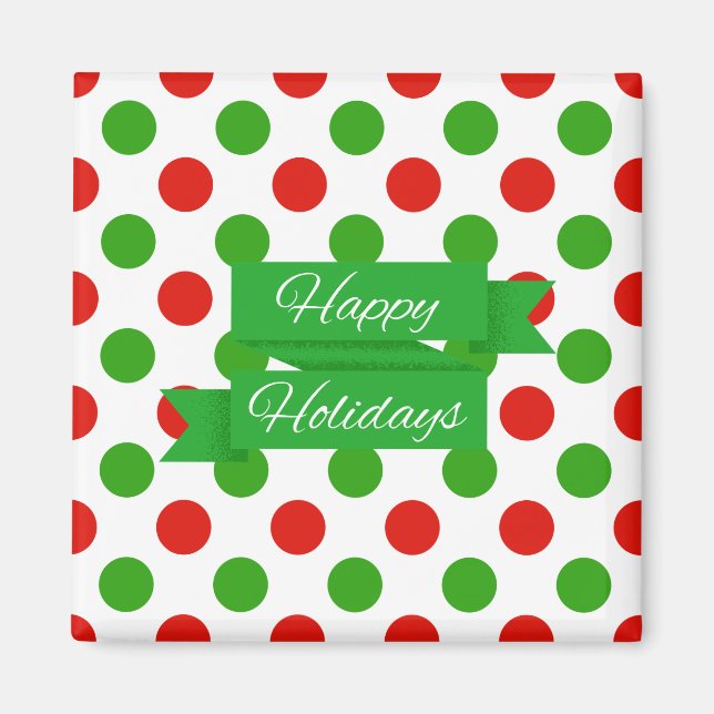 Christmas Large Polka Dot Pattern Magnets (Front)