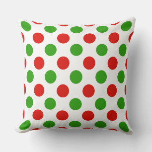 Christmas Large Polka Dot Pattern Throw Pillow