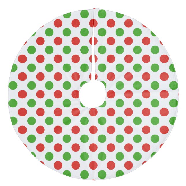 Christmas Large Polka Dot Pattern  Tree Skirt (Front)