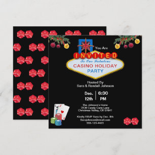 Christmas Las Vegas Casino Holiday Party Square Invitation