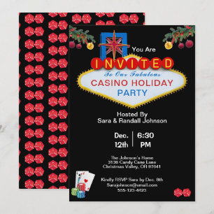 Christmas Las Vegas Casino Style Holiday Party Invitation