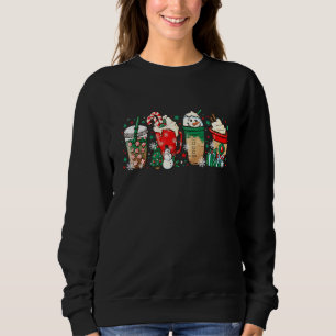Christmas Latte Sweets Drinks Iced Coffee Snowman  Sweatshirt