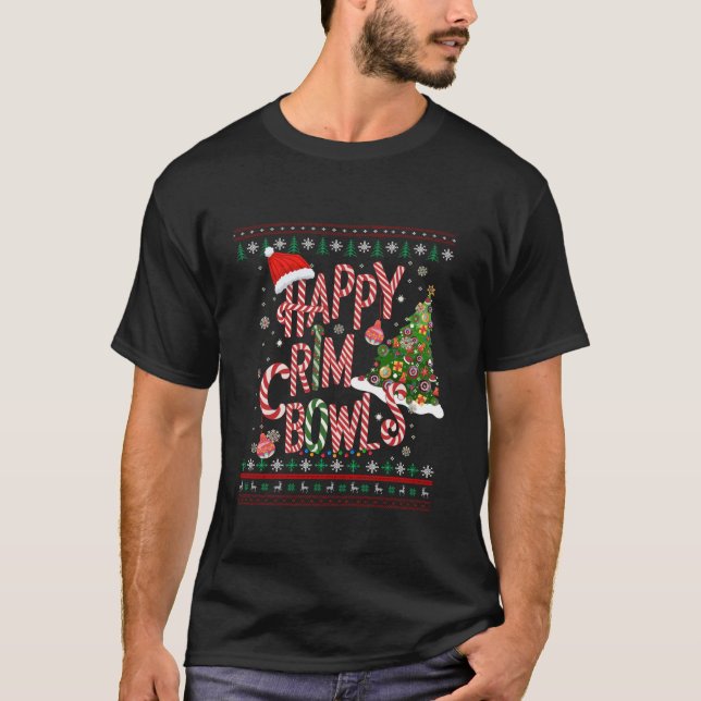 Christmas Lawn Bowls Idea Christmas Tree Xmas Lawn T-Shirt (Front)